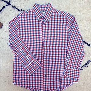 Crewcuts boys gingham cotton button down shirt, size 6-7